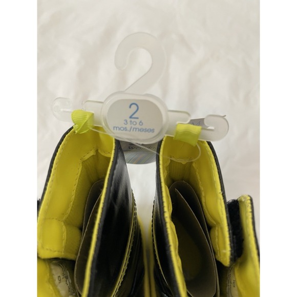 NWT Infant Trimfoot Fireman Boots Size 2 (3-6 Months) Black Yellow Photos - Picture 3 of 9